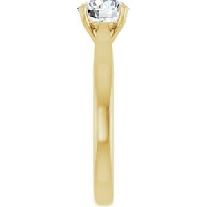 Rings 14K Yellow 6.5 mm Round Engagement Ring Mounting