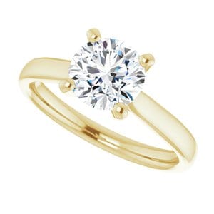 Rings 14K Yellow 7 mm Round Engagement Ring Mounting