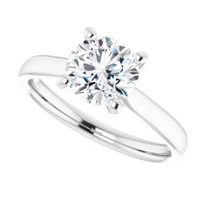 Rings Platinum 7 mm Round Engagement Ring Mounting