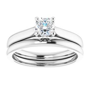 Rings 14K White 4.8 mm Round Engagement Ring Mounting