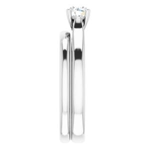 Rings 14K White 4.4 mm Round Engagement Ring Mounting