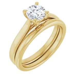 Rings 14K Yellow 5.8 mm Round Engagement Ring Mounting