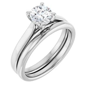 Rings Platinum 5.8 mm Round Engagement Ring Mounting