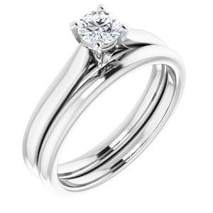 Rings 14K White 4.4 mm Round Engagement Ring Mounting
