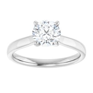 Rings Platinum 6.5 mm Round Engagement Ring Mounting