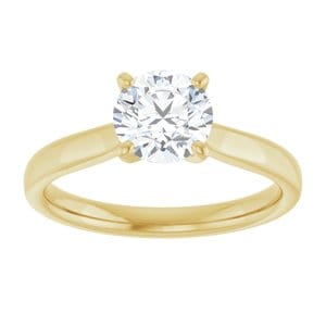 Rings 14K Yellow 6.5 mm Round Engagement Ring Mounting