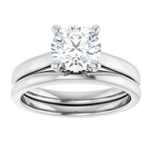 Rings Platinum 7 mm Round Engagement Ring Mounting