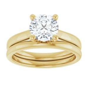 Rings 14K Yellow 7 mm Round Engagement Ring Mounting