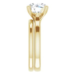 Rings 14K Yellow 9 mm Round Engagement Ring Mounting