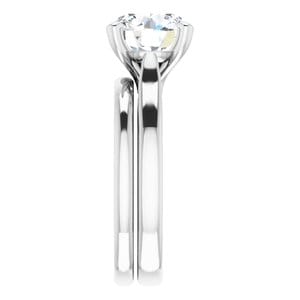 Rings Platinum 9 mm Round Engagement Ring Mounting