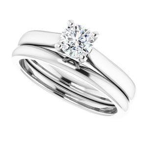 Rings 14K White 4.8 mm Round Engagement Ring Mounting