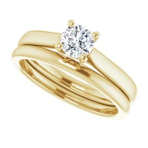 Rings 14K Yellow 4.8 mm Round Engagement Ring Mounting