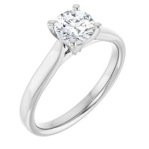 Rings Platinum 5.8 mm Round Engagement Ring Mounting
