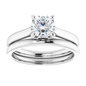 Rings Platinum 6 mm Round Engagement Ring Mounting