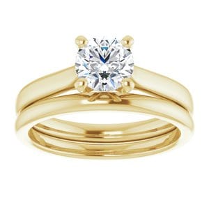 Rings 14K Yellow 6 mm Round Engagement Ring Mounting