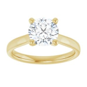 Rings 14K Yellow 7.4 mm Round Engagement Ring Mounting