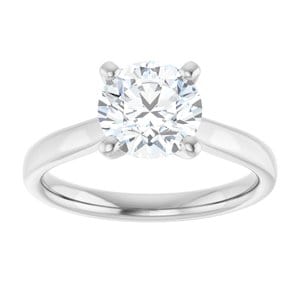 Rings Platinum 7.4 mm Round Engagement Ring Mounting