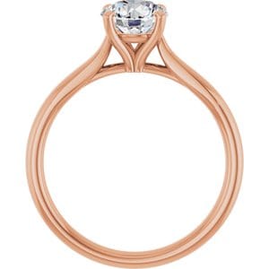 Rings 14K Rose 6.5 mm Round Engagement Ring Mounting