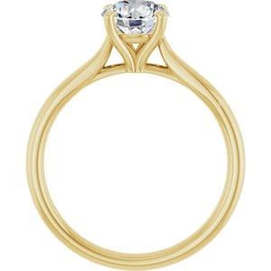 Rings 14K Yellow 6.5 mm Round Engagement Ring Mounting