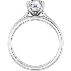 Rings Platinum 7 mm Round Engagement Ring Mounting