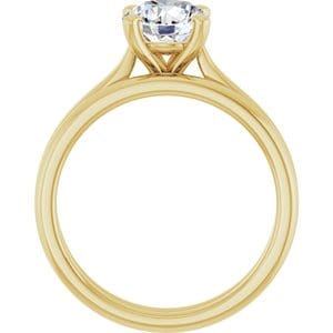 Rings 14K Yellow 7 mm Round Engagement Ring Mounting