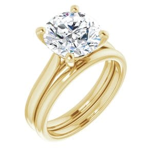 Rings 14K Yellow 9.4 mm Round Engagement Ring Mounting