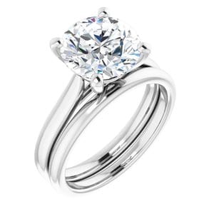 Rings Platinum 9.4 mm Round Engagement Ring Mounting