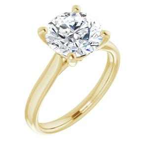 Rings 14K Yellow 9 mm Round Engagement Ring Mounting