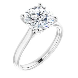Rings Platinum 9 mm Round Engagement Ring Mounting