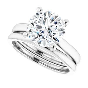 Rings Platinum 9 mm Round Engagement Ring Mounting