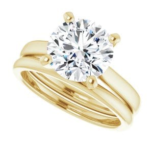 Rings 14K Yellow 9 mm Round Engagement Ring Mounting
