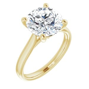 Rings 14K Yellow 10 mm Round Engagement Ring Mounting