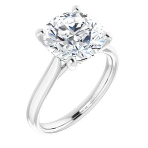 Rings Platinum 10 mm Round Engagement Ring Mounting