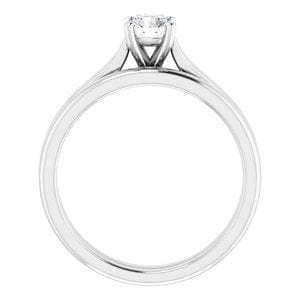 Rings 14K White 4.8 mm Round Engagement Ring Mounting