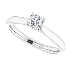 Rings 14K White 4.4 mm Round Engagement Ring Mounting