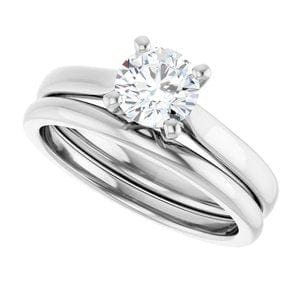 Rings Platinum 5.8 mm Round Engagement Ring Mounting