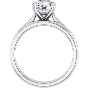Rings Platinum 7.4 mm Round Engagement Ring Mounting