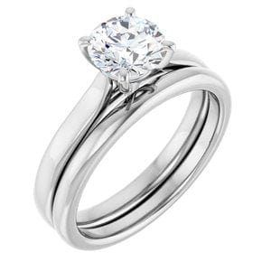 Rings Platinum 6.5 mm Round Engagement Ring Mounting