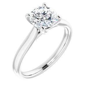 Rings Platinum 7 mm Round Engagement Ring Mounting