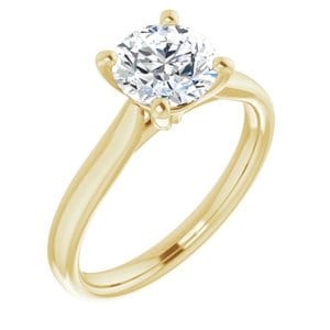 Rings 14K Yellow 7 mm Round Engagement Ring Mounting