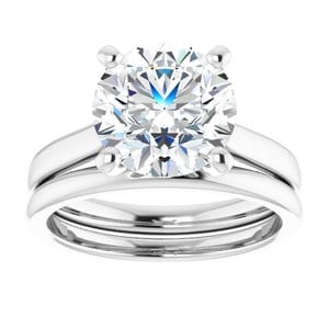 Rings Platinum 9.4 mm Round Engagement Ring Mounting