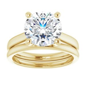Rings 14K Yellow 9.4 mm Round Engagement Ring Mounting