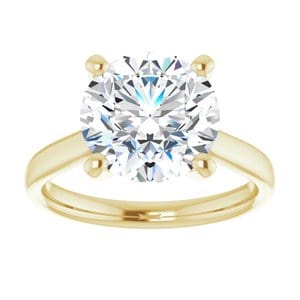Rings 14K Yellow 10 mm Round Engagement Ring Mounting