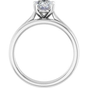 Rings Platinum 8x6 mm Oval Engagement Ring Mounting