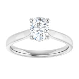 Rings Platinum 7x5 mm Oval Engagement Ring Mounting