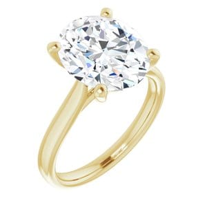 Rings 18K Yellow 12x10 mm Oval Engagement Ring Mounting