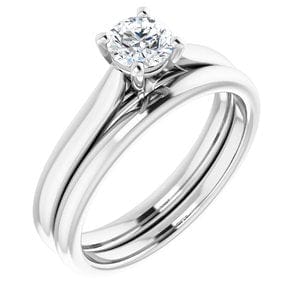 Rings 14K White 4.8 mm Round Engagement Ring Mounting