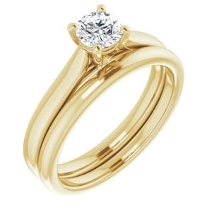 Rings 14K Yellow 4.8 mm Round Engagement Ring Mounting