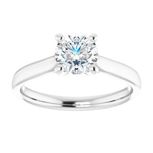 Rings Platinum 6 mm Round Engagement Ring Mounting