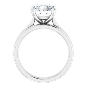 Rings Platinum 9 mm Round Engagement Ring Mounting